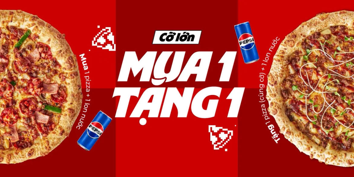 MUA 1 TẶNG 1 PIZZA (CỠ LỚN)
