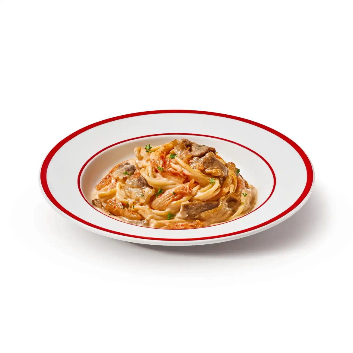 Creamy Kimchi & Beef Pasta